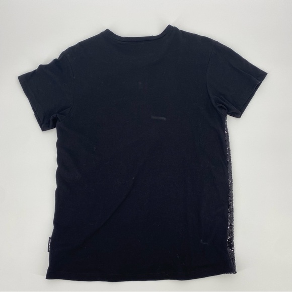 Jaded London Black & White Sequin Oversized T Shirt Punk Indie Sleeze - Picture 10 of 11